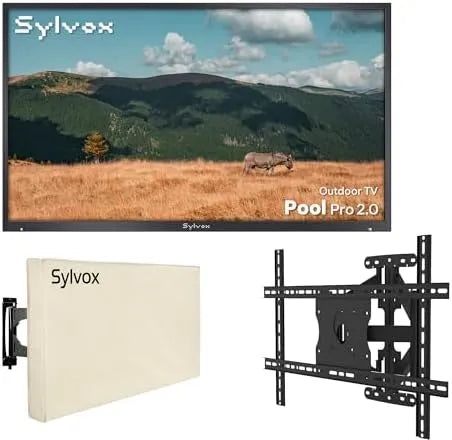 SYLVOX, Televizory, 55 palců venkovní TV s držákem na zeď, Černá, 4K, 60 Hz, 2x10