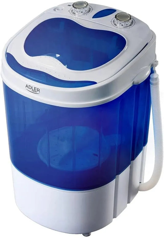 Adlereurope, Pračky, ADLER EUROPE AD 8051 Mini pračka se spřáhlou Funtkion pračka Camping Cestování, Bílá, 3KG, 6 kg, 400 w