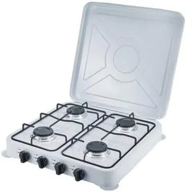 GMSLuu, Plynový sporák 4 Plamen 10 kW s reduktorem tlaku a manuálním zapalováním 51 cm, Černá, 10 kW, 51 cm, 2, 5 kW, 51 × 51 cm