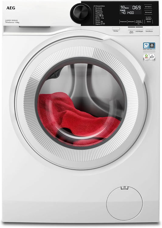AEG LR6A65400, Pračky, pračka, série 6000 ProSense Automatické množství, 10 kg, klid, funkce doplňování, Bílá, 3 kg, 10 l, 9W