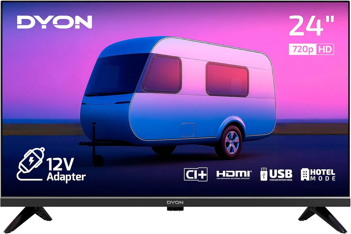 DYON, Televizory, Enter 24 Pro-X-V 24- inch HD Standardní TV 12V Camping, Černá, 12V