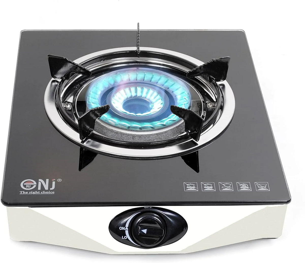 NJ The right choice NGB-S1, Varné desky, Plynový sporák s hořákem NJ tvrzené sklo GPL bezpečnostní zařízení, Průhledná, 4.2 kW, 306 g, 6 mm