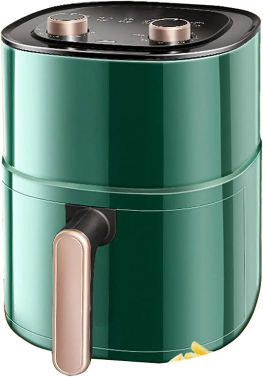 YRPEVFGAS, Horkovzdušné fritézy, Dvojité tlačítko Kompaktní vzduch Fryer vzduch 360 ° Rychlý oběh Three, Bílá / zelená, 8.5L, 220V