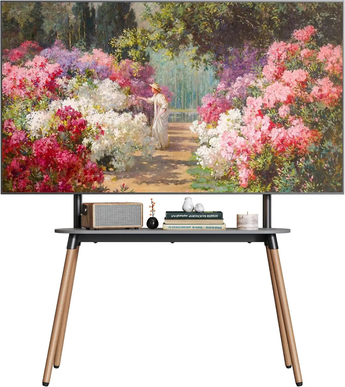 ECOTINY, Stojanové nohy, Stojan na TV dřevo pro 49 až 86 palců TV až do 50KG, černá, 50KG, 49 ', 86', 200 × 200 mm