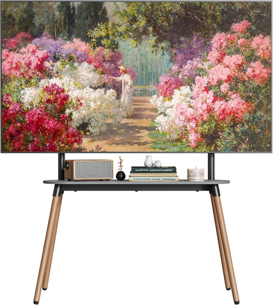 ECOTINY, Stojanové nohy, Stojan na TV dřevo pro 49 až 86 palců TV až do 50KG, černá, 50KG, 49 ', 86', 200 × 200 mm