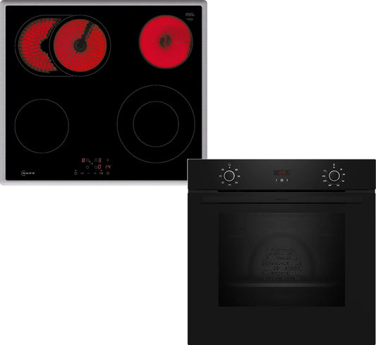 Neff BX36B0 B1CCC0AK3, Sety sporáku a trouby, sada na sporák, sestávající z sporáku, 60 x 60 cm, CirkoTherm pro rovnoměrné, Černá, 1L