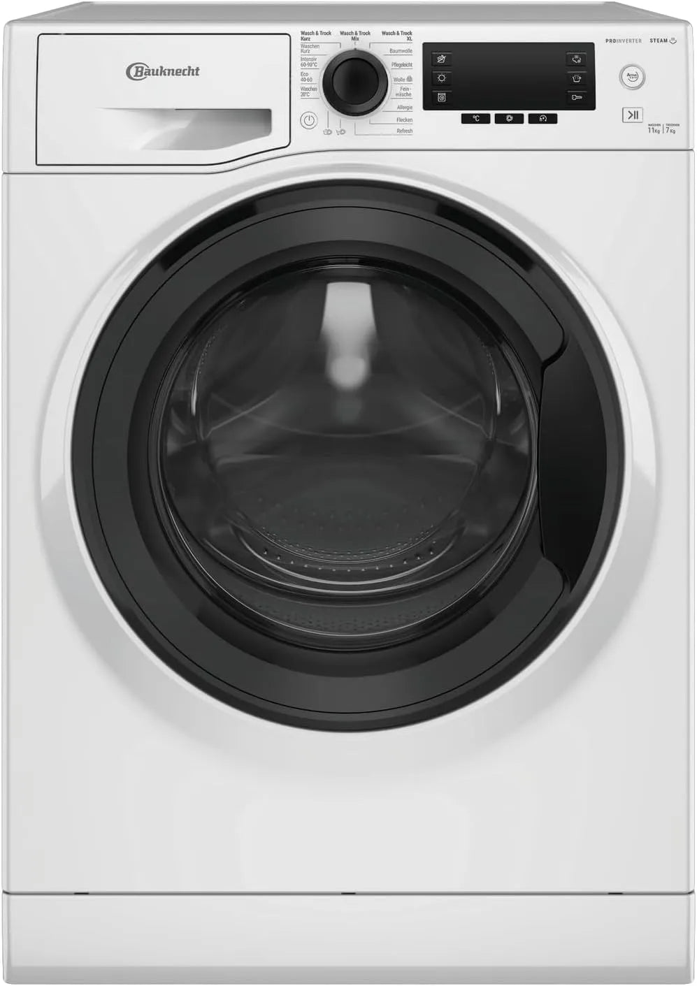 Bauknecht 117B, Pračky se sušičkou, WATK Sense 59 C Pračka / 11kg myčka / 9kg Sušení / EEK C / Short 30 ° / Anti, Bílá, 11kg, 9kg, 1kg, 7 kg