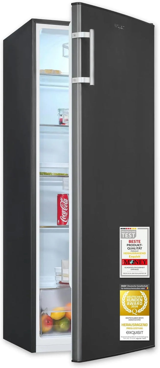 Exquisit KS5320-V-H-040E, Kombinované chladničky s mrazákem, Excelentní Full- pokojová lednička - 242 l - E - Inox look, Stříbrná, 242 l, 1 v