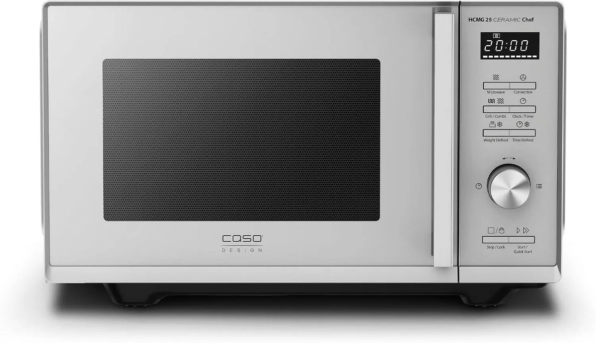 Caso, Multifunkční mikrovlnné trouby, Mikrovlnná trouba 3355 HCMG 25 Keramický kuchař, gril, Hot Air, Mikrovlnná, Černá / stříbrná, 25 l