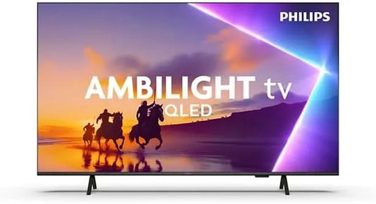 PHILIPS 43PUS8450, Televizní a DVD přehrávače, 12 AMBILIGHT černá, Černá, 4K, QLED, 2 x 10 W