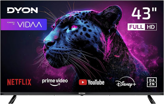 DYON, Televizory, Film Smart 43 VX 43 palců Full HD Smart TV, Černá, 43 V, Full HD, 108 cm