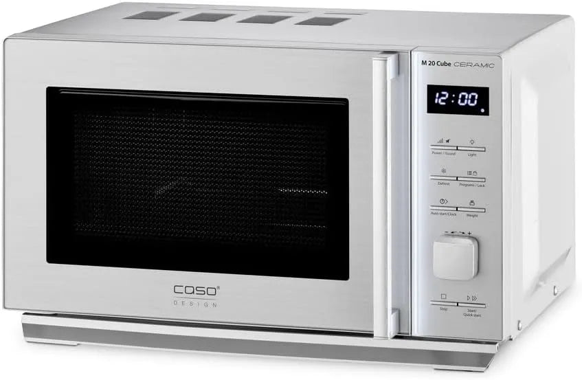 Caso, Samostatné mikrovlnné trouby, M 20 Cube Keramická, Mikrovlnná trouba, 20L, 800 Watt, velká užitná plocha, Černá / stříbrná, 800 W