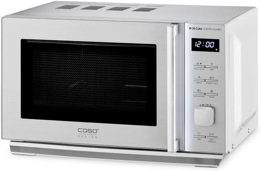 Caso, Samostatné mikrovlnné trouby, M 20 Cube Keramická, Mikrovlnná trouba, 20L, 800 Watt, velká užitná plocha, Černá / stříbrná, 800 W