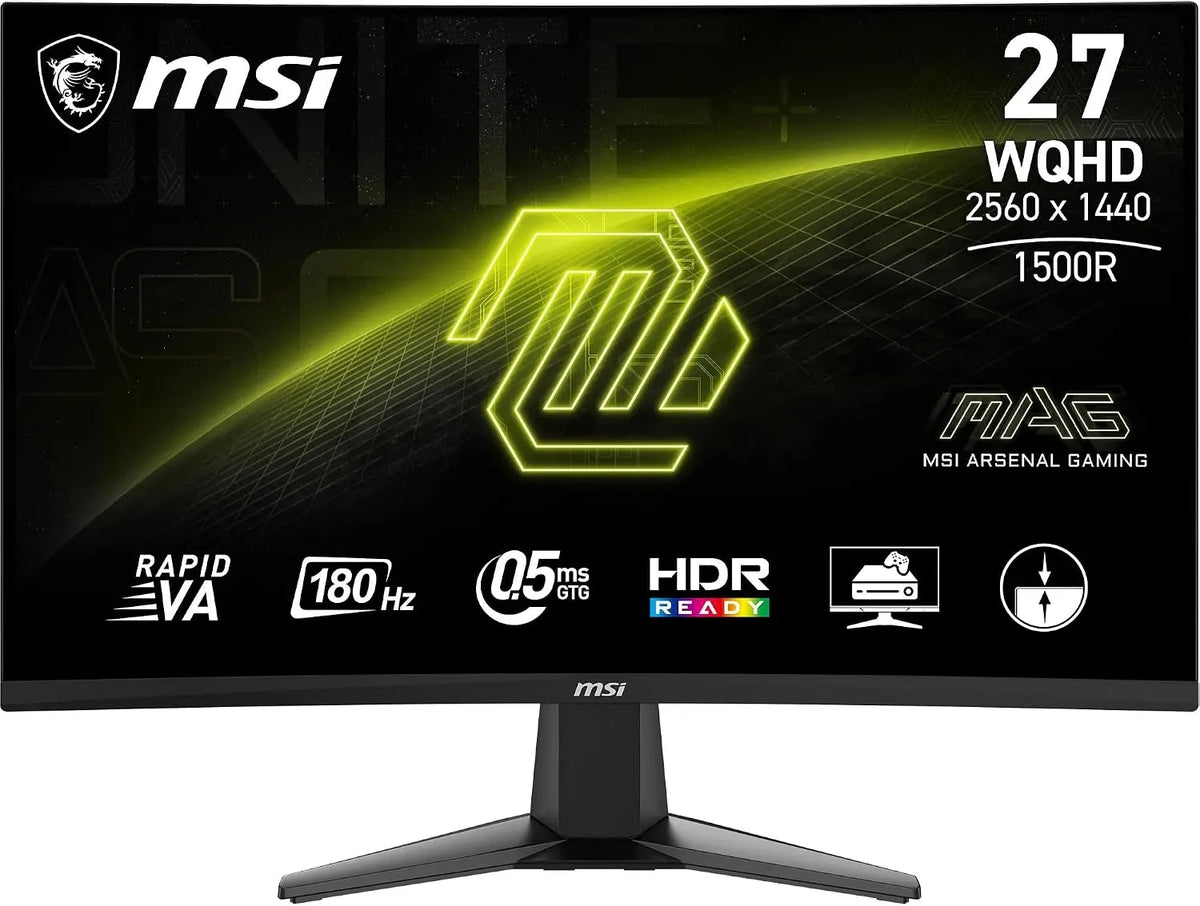MSI 27-Zoll-WQHD-Curved-Gaming-Monitor 27CQ6FA, Monitory, MAG 27- palcový WQHD zakřivený monitor pro hraní her - 1500R 2560 x 1440 Rapid VA, Černá