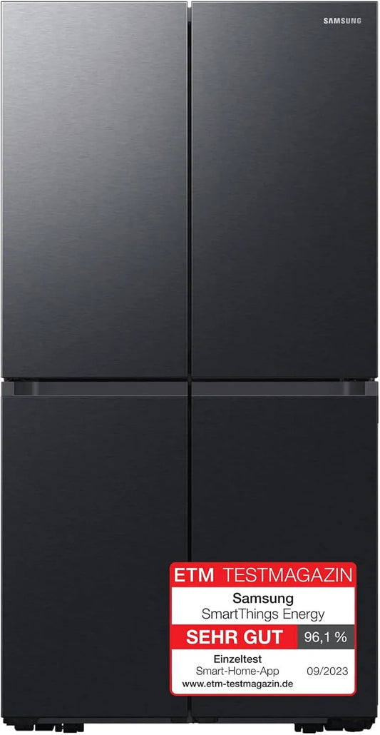 Samsung RF59C701EB1/EG RF59C701EB1, Kombinované chladničky s mrazákem, Francouzská lednička s mrazákem, 178 cm, 649 l, AI energetický režim, Černá