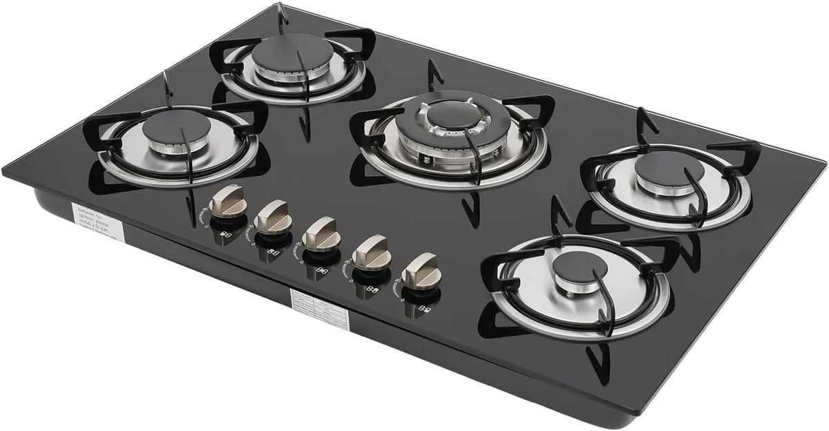 PattenlLevi 3.2kw-2.75kw-1kw-1.75kw Credit2, Varné desky, Plynová varná deska 5 Flammig 770 510 70mm, skleněná plynová varná deska v, Černá