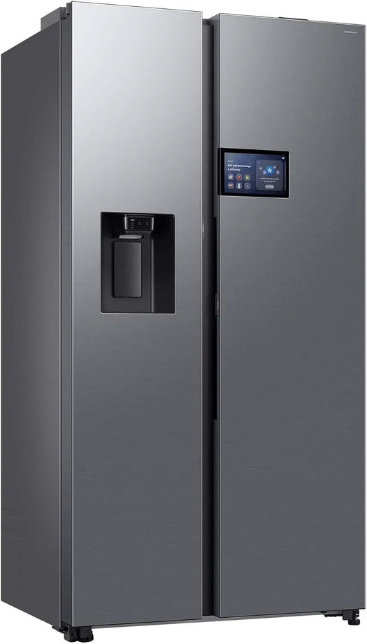 Samsung RS90F65EDTEF, Kombinované chladničky s mrazákem, boční lednice, mrazák, AI lednička s mrazákem, 178 cm, 621 l, zásobník na led /, Stříbrná