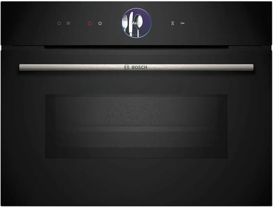 Bosch CMG7241B1, Trouby, série 8, inteligentní budova v kompaktní troubě s mikrovlnnou funkcí, 45 x 60 cm, Černá, 900 W, 90 W, 45 l