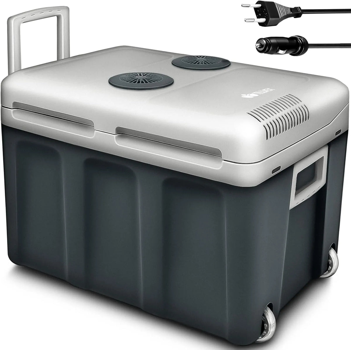 tillvex, Chladničky, el. chladicí box na 40L s válečky 12 V & 230 V, Černá, 40L, 12 V, 230 V, 240V