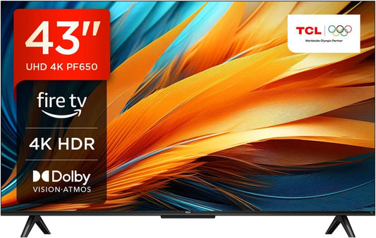 TCL 43-Zoll 43PF650, Chytré televizory, 43- inch 4K Ultra HD, HDR TV, Smart LED Fire TV (Dolby Vision, Dolby Atmos, DTS, Černá, 4K, 1G, 650 v