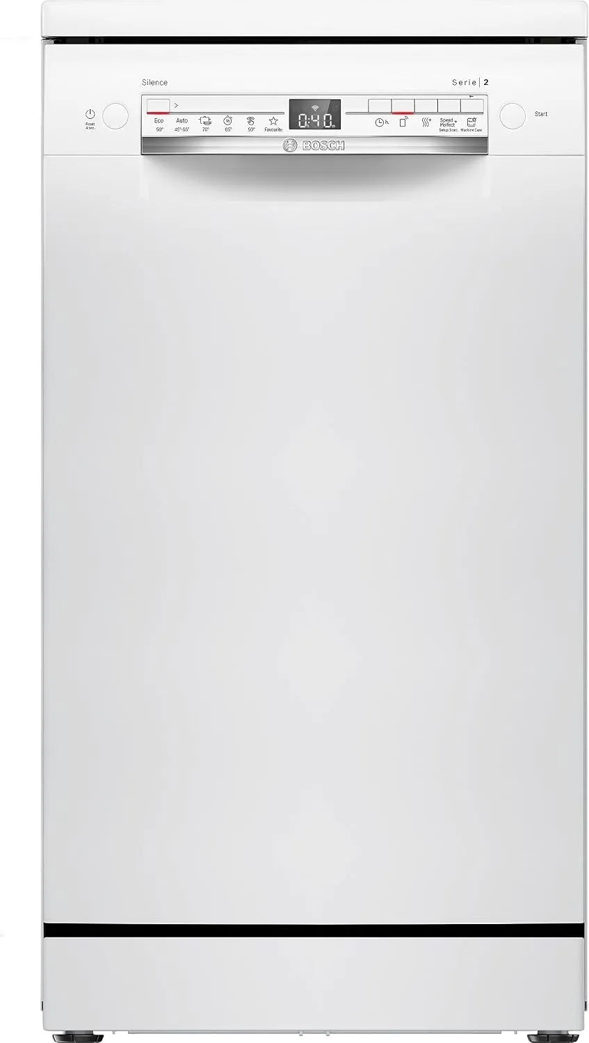 Bosch SPS2HKW58E, Myčky nádobí, 45 cm, Series 2, myčka nádobí, volné vysouvání, vzdálená diagnóza, pomocný umývač, Bílá