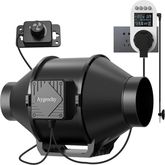 Aygrochy Rohrventilator100mm Fan100mm, Ventilátory do koupele, Tube, pro ventilaci a výfukový vzduch, Bílá, 100mm, 30W