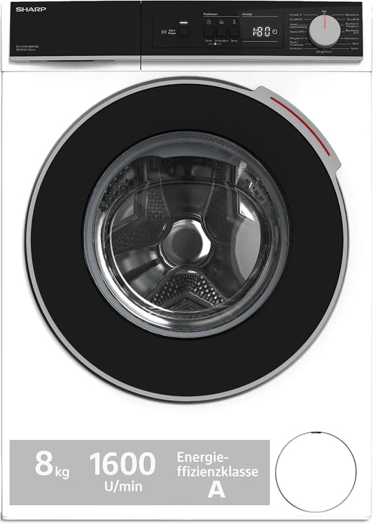 SHARP ES-NFA816BW1NA-DE, Pračky, pračka (8 kg, EEK A, 1600 ot. / min.), (Inverter motor, AquaStop), bílá, 8 kg, 4 l