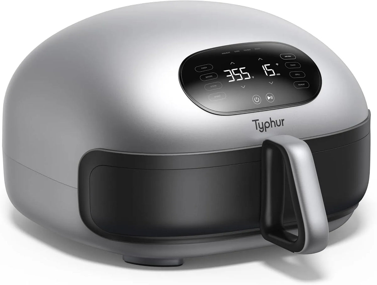 Typhur, Horkovzdušné fritézy, Dome 2 teplý vzduch fritor 5.3 L, 360 ° dvojité topení, 30% rychlejší, Černá, 5.3 L, 15 v, 55 dB