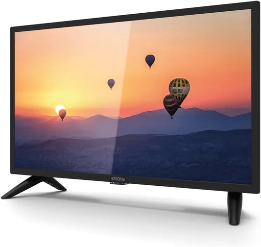 STRONG 24HC3023 DVB-T2, Televizory, SRT 24- palcová TV, také pro motoristy, HD, trojitý tuner s přídavným 12 voltovým, Černá, 12 v, 366 x 768