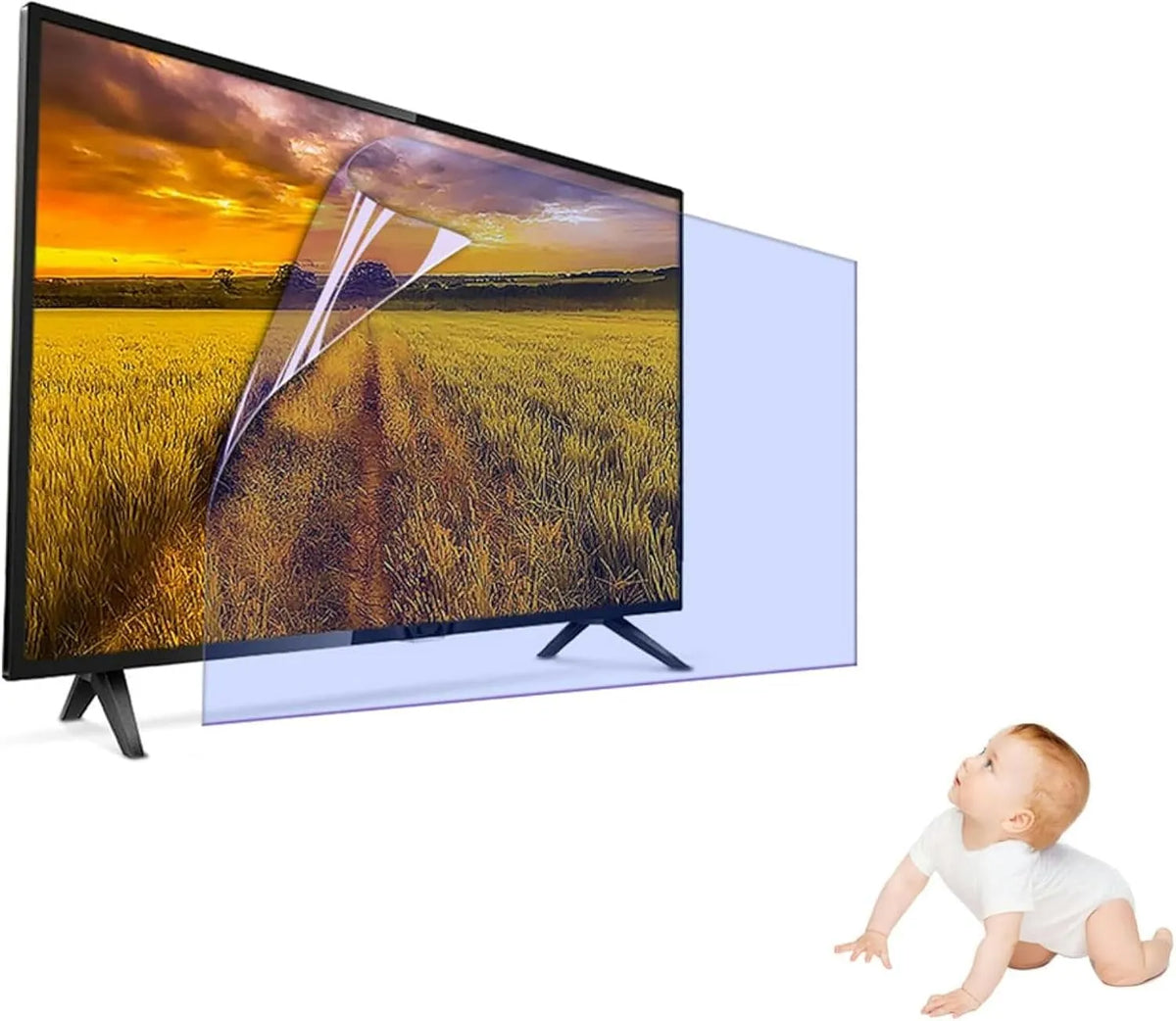 DFGHNBVC, Ochranné prvky obrazovky TV, Scratch- rezistentní Tv film pro 32- 77 palcové displej diagonální, bez glare, Černá, 7 v, 4K, OLED