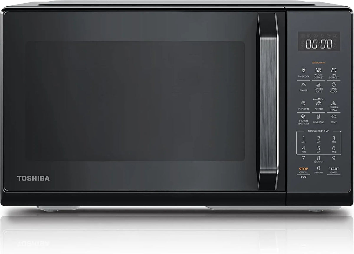 TOSHIBA MW3-EM23PE, Multifunkční mikrovlnné trouby, Mikrovlnná trouba v zrcadle černá, 23 litrů, 800 W, Digitální Solo Mikrovlnná, Černá, 23 l