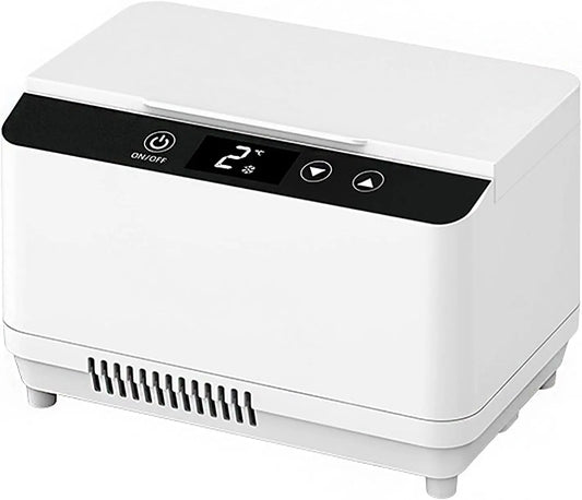 LHQYA, Uchovávejte a přepravujte, Dvojitá vrstva chladničky inzulínu, miniinsulinová lednička s velkým objemem a, Bílá, 26 l, 145x145x230mm