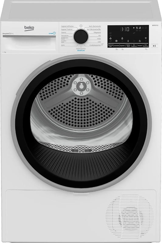 Beko B7T89209, Sušičky s tepelným čerpadlem, sušička oblečení, 9 kg, přední nakladač tepelného čerpadla sušička, 15 programů, Bílá