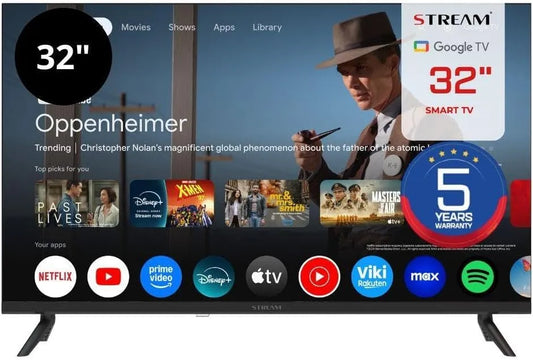 Stream System S32EX1GH HDR10, Televizory, Google TV Smart 81 cm (32 palců), HD Ready, bezrámové (bez rámu), Google, Černá, 1G, 81 cm, 5 l