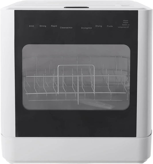 Ciounmb, Myčky nádobí, Myčka nádobí Compact 5 programy Hot vzduch sušení 8 tail-vyrobené stropy, Bílá, 3 cm, 800W, 240 V, 60Hz