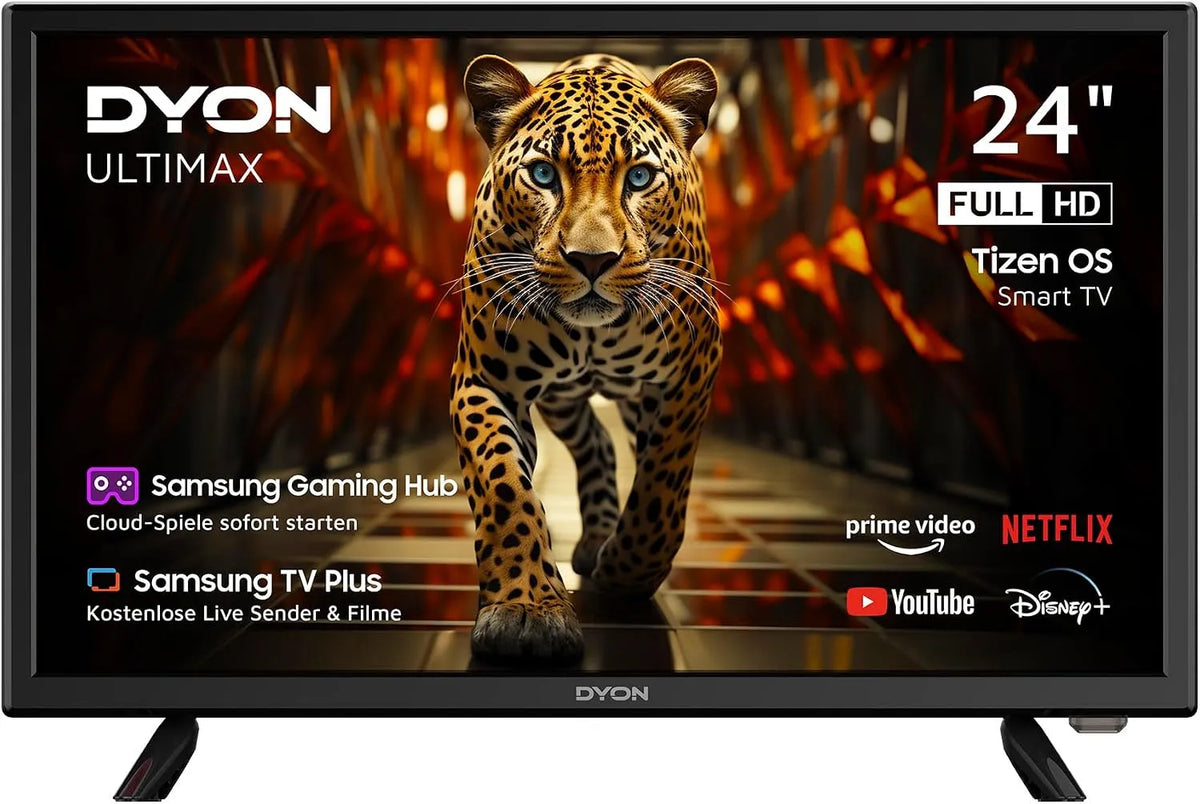 DYON 24F-TI, Přenosné televizory, ULTIMAX 24-palcový Full HD Smart TV, Černá, Full HD, 60 Hz, 2 x 5, 100 x 100 mm