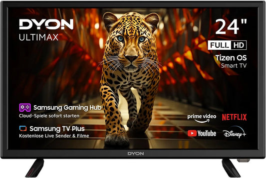 DYON 24F-TI, Přenosné televizory, ULTIMAX 24-palcový Full HD Smart TV, Černá, Full HD, 60 Hz, 2 x 5, 100 x 100 mm