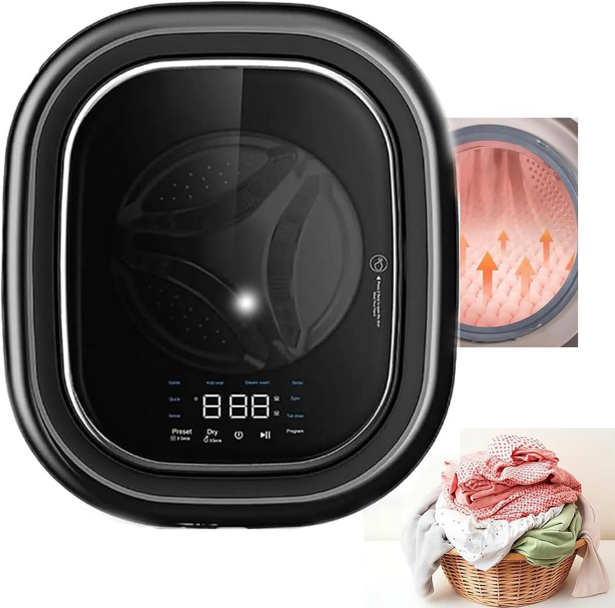 LSBHPPD, Přenosné pračky, Mini-nástěnná montovaná pračka 3Kg Pračka na bubny Kompaktní přední Loader Mini, Bílá, 3Kg, 3, 0 kg, 55 dB, 65 dB
