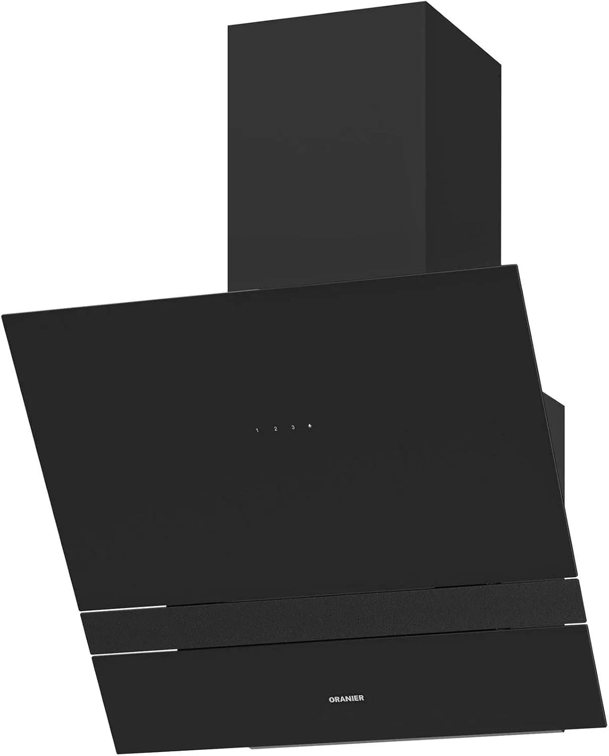 Oranier, Nástěnné digestoře, Bezhlavý Fumový extraktor CUP 60 cm ALIS - Černá skleněná nástěnná kapota s, Černá, 60 cm, 3 v, 596 mm, 514 mm