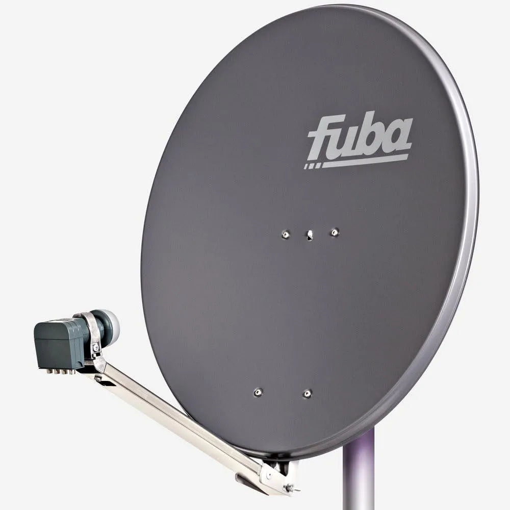 Fuba 4K/8K, Satelitní nádobí, Satelitní náčiní Kompletní sada 4 předplatitelé DAL 804 A - Kompletní systém DAL, antracit, 4K, 8K, 80cm, 74cm