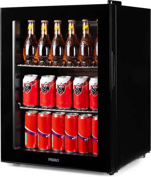 PRIMO PR179BC, Velké domácí spotřebiče, Nápoje Lednice Minibar Mini Lednice Sklo Dveře Freestanding 60L D Černá, 60L