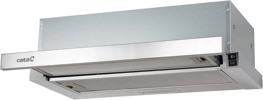 CATA, Podstavné digestoře, ATH 41X - Kuchyňská kapuce - Teleskopický - motor 95 W - Energetická třída B - 3, Stříbrná, 95 W, 59dB, 70dB