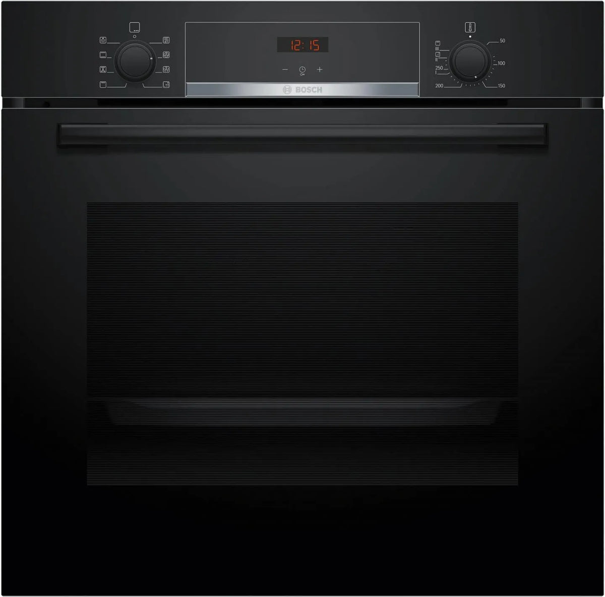 Bosch HBA553BA3F, Trouby, Series 4 built- in trouba, LED displej, červený displej, Černá / stříbrná, 2200 W, 71 l, 56 cm, 56, 8 cm