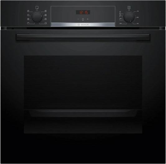 Bosch HBA553BA3F, Trouby, Series 4 built- in trouba, LED displej, červený displej, Černá / stříbrná, 2200 W, 71 l, 56 cm, 56, 8 cm