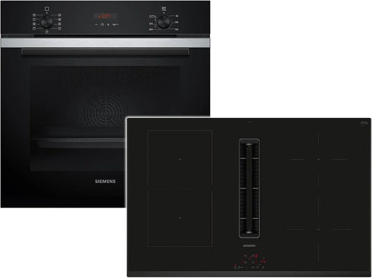 Siemens PQ314IV0SZ HB273ABS3, Sety sporáku a trouby, Sada pyrolytických pekařských pecí nerezová ocel + Indukční plotýnka ED851BS16E, Stříbrná