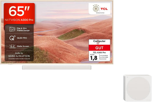 TCL A300, Televizory, NXTVINGU PRO 65 palců QLED PRO TV, 4K UHD Art TV, Magnetický rámeček Design, Ai, Černá, QLED, 4K, 144 Hz, 3L